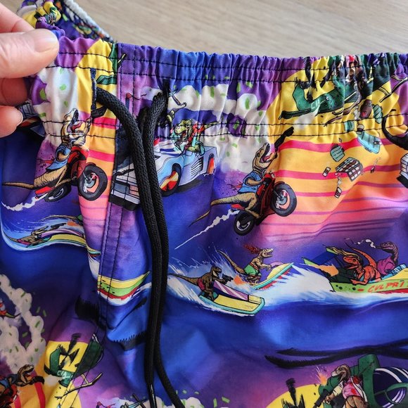 NWoT Culprit Dinosaur Mayhem Battle Swim Short Removable-Mesh Liner Zip-Pocket - Picture 2 of 8